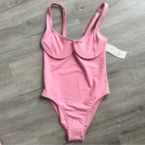 NWT Seea Ginger One Piece Pink Bikini Swimsuit Non-Padded Underwire Small - Picture 7 of 8